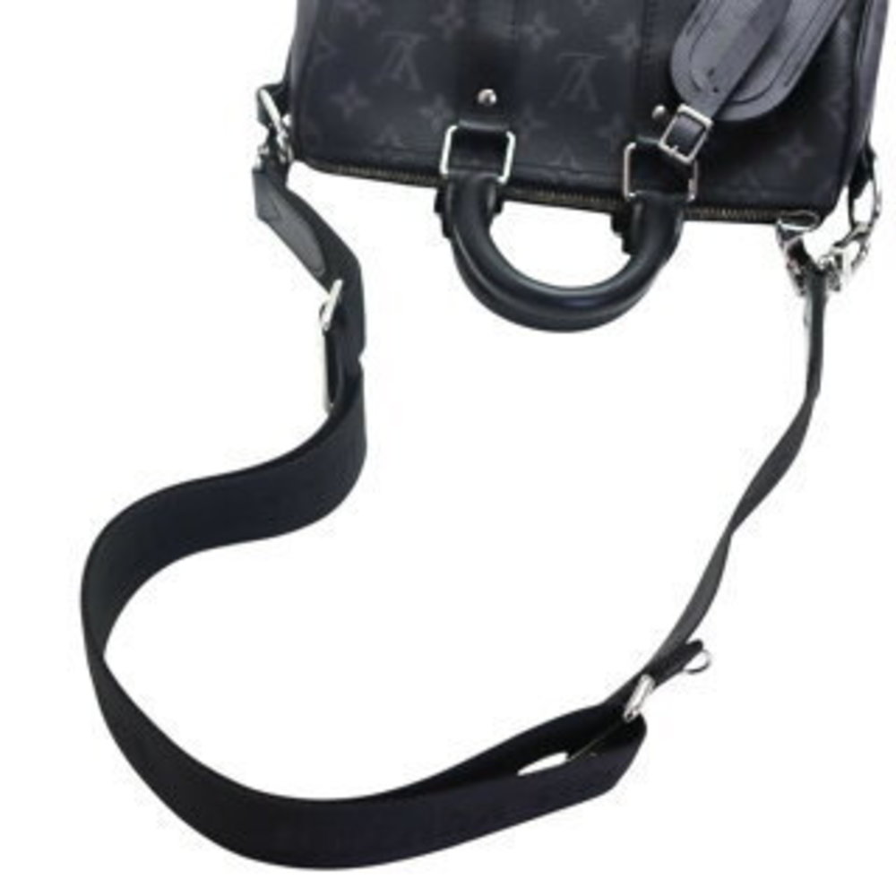 Louis Vuitton Keepall Bandouliere Bag Monogram Eclipse Leather Black - Picture 7 of 8